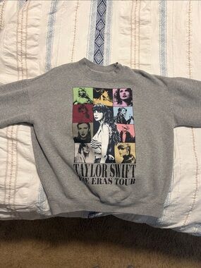 Taylor Swift Gray Pop-Art Eras Tour Crewneck Sweatshirt